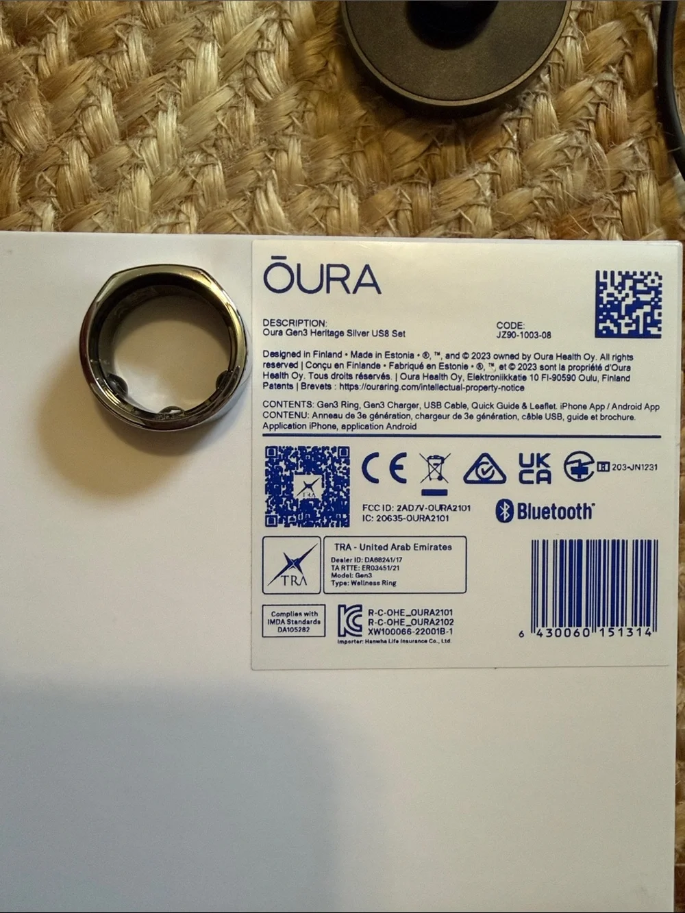 Oura Ring Gen3 Size 8